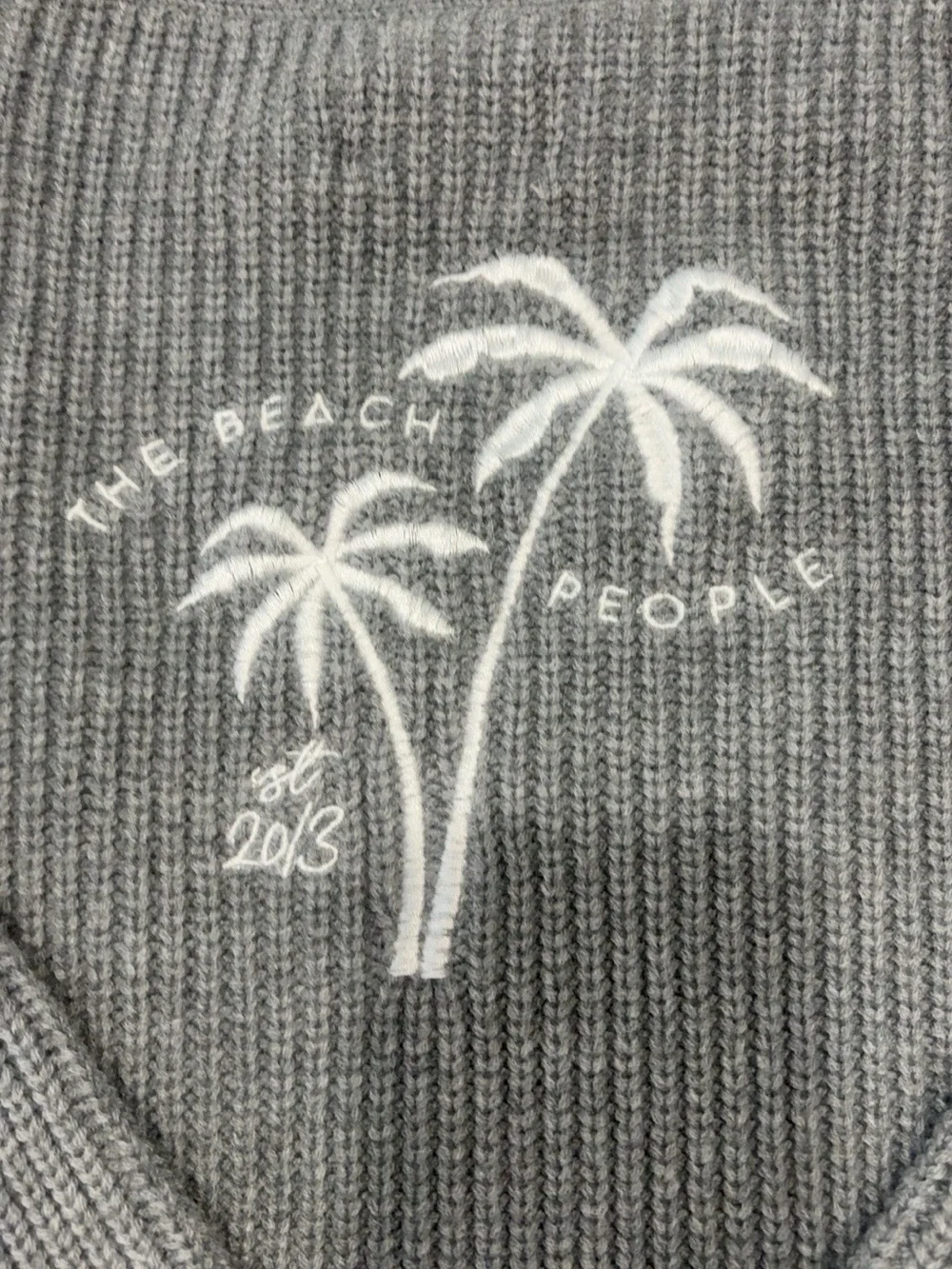 The Beach People Twin Palms Gray Chunky Knit Cardigan M/L